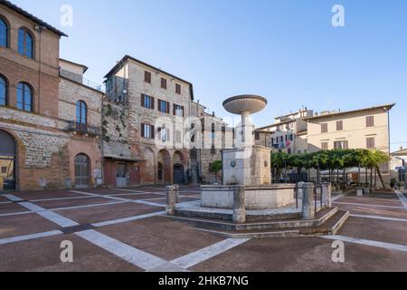 Altstadt, Brunnen, Dorf, Castelnuovo Berardenga, Toskana, Italien, Europa Stockfoto