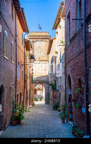 Altstadt, Blick, Dorf, Castelnuovo Berardenga, Toskana, Italien, Europa Stockfoto