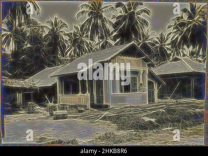 Inspiriert von einigen fertiggestellten Gebäuden in einem Gebäudekomplex, einige fertiggestellte Gebäude auf einer Baustelle mit einer Gruppe von Gebäuden, wahrscheinlich in Medan. Foto im Fotoalbum des niederländischen Architektur- und Bauunternehmens Bennink und Riphagen in Medan in den Jahren ca. 1914-1919., Medan, 1914 - 1919, neu gestaltet von Artotop. Klassische Kunst neu erfunden mit einem modernen Twist. Design von warmen fröhlichen Leuchten der Helligkeit und Lichtstrahl Strahlkraft. Fotografie inspiriert von Surrealismus und Futurismus, umarmt dynamische Energie der modernen Technologie, Bewegung, Geschwindigkeit und Kultur zu revolutionieren Stockfoto