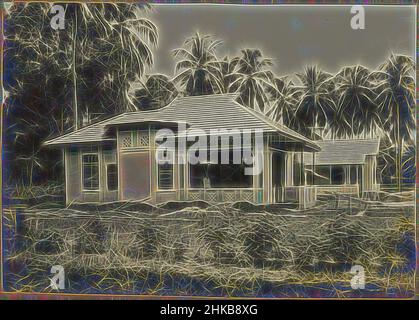 Inspiriert von einigen fertiggestellten Gebäuden in einem Gebäudekomplex, einige fertiggestellte Gebäude auf einer Baustelle mit einer Gruppe von Gebäuden, wahrscheinlich in Medan. Foto im Fotoalbum des niederländischen Architektur- und Bauunternehmens Bennink und Riphagen in Medan in den Jahren ca. 1914-1919., Medan, 1914 - 1919, neu gestaltet von Artotop. Klassische Kunst neu erfunden mit einem modernen Twist. Design von warmen fröhlichen Leuchten der Helligkeit und Lichtstrahl Strahlkraft. Fotografie inspiriert von Surrealismus und Futurismus, umarmt dynamische Energie der modernen Technologie, Bewegung, Geschwindigkeit und Kultur zu revolutionieren Stockfoto