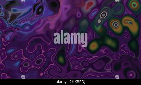 Abstrakt lila flüssigen Hintergrund mit mehrfarbigen Blasen. Design, Kunst Stockfoto