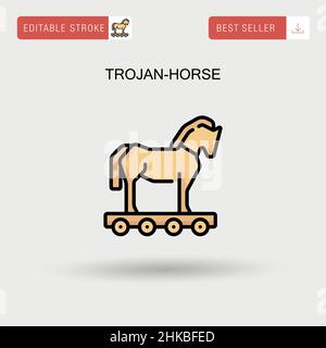 Einfaches Vektorsymbol „Trojan-Horse“. Stock Vektor