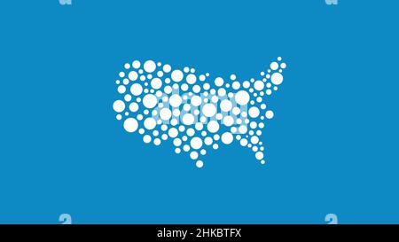 USA dot map infographic copy space template Banner Stock Vektor