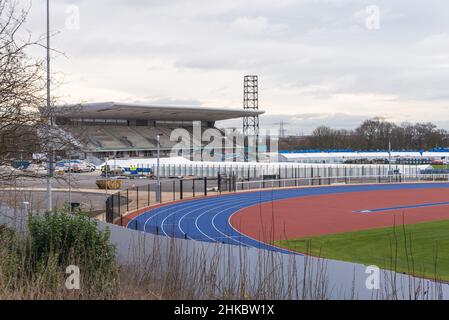 Bau des Alexander-Stadions in Perry Barr, Birmingham für die Birmingham Commonwealth Games 2022 Stockfoto