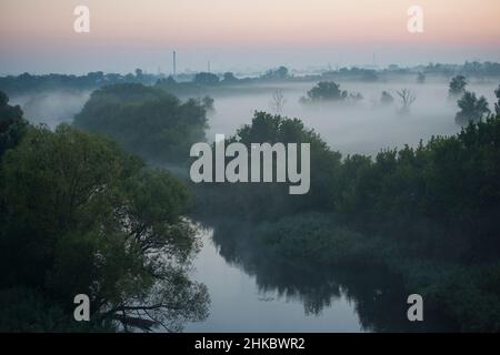 Blick von der antiken Burg Donec, einem Wahrzeichen in Charkiw, Ukraine, die von Prinz Igor und John Smith (dem 1. Amerikanischen Schriftsteller) besucht wurde Stockfoto