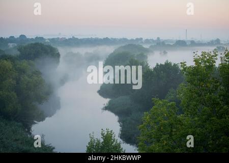 Blick von der antiken Burg Donec, einem Wahrzeichen in Charkiw, Ukraine, die von Prinz Igor und John Smith (dem 1. Amerikanischen Schriftsteller) besucht wurde Stockfoto