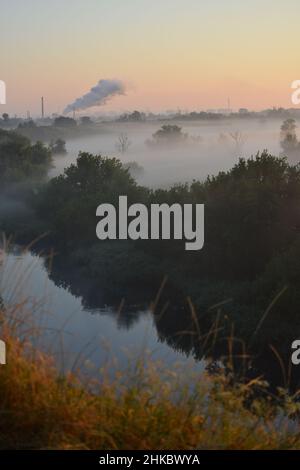 Blick von der antiken Burg Donec, einem Wahrzeichen in Charkiw, Ukraine, die von Prinz Igor und John Smith (dem 1. Amerikanischen Schriftsteller) besucht wurde Stockfoto