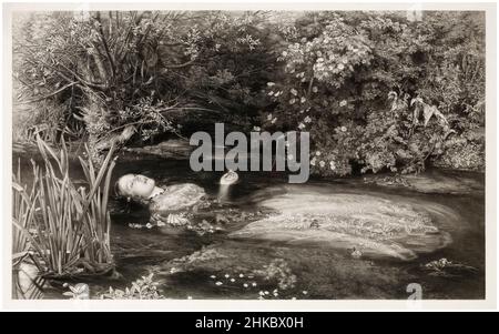 Ophelia (Shakespeare: Hamlet, Akt 4, Szene 7, der Tod von Ophelia), Mezzotinta-Druck von John Stephenson nach Sir John Everett Millais, 1866 Stockfoto