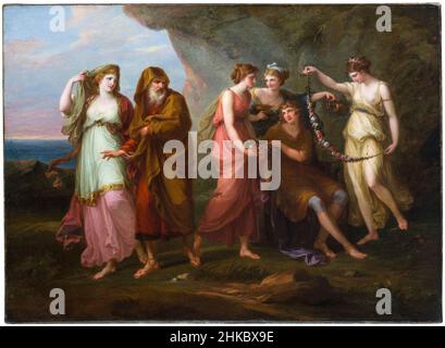 Telemachus und die Nymphen des Kalypso, Gemälde von Angelica Kauffman, 1782 Stockfoto