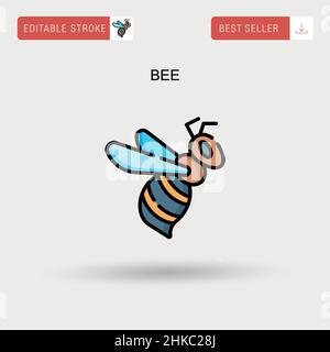 BEE einfaches Vektorsymbol. Stock Vektor