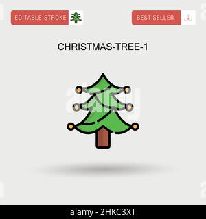 Christmas-Tree-1 einfaches Vektor-Symbol. Stock Vektor