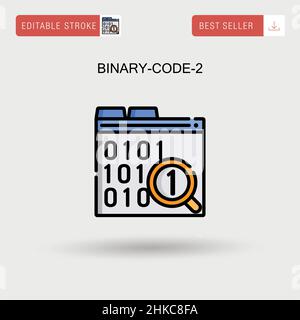 Binary-Code-2 einfaches Vektorsymbol. Stock Vektor