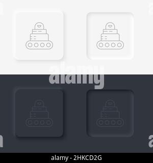 Roboter, Auto-Symbol - Vektor. Artificial Intelligence neumorphic style Vektor-Icon-Set Stock Vektor