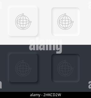 Netzwerk, globales Symbol - Vektor. Artificial Intelligence neumorphic style Vektor-Icon-Set Stock Vektor