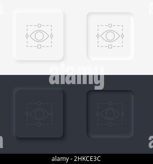 Retina, Tech, Augensymbol - Vektor. Artificial Intelligence neumorphic style Vektor-Icon-Set Stock Vektor