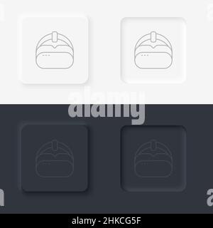 VR, Hutsymbol - Vektor. Artificial Intelligence neumorphic style Vektor-Icon-Set Stock Vektor