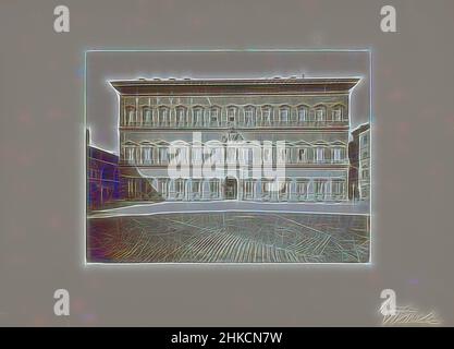 Inspiriert von Blick auf die Fassade des Palazzo Farnese in Rom, Italien, Palazzo Farnese, Roma, Rom, 1851 - 1900, Papier, Albumendruck, Höhe 317 mm × Breite 444 mm, neu gestaltet von Artotop. Klassische Kunst neu erfunden mit einem modernen Twist. Design von warmen fröhlichen Leuchten der Helligkeit und Lichtstrahl Strahlkraft. Fotografie inspiriert von Surrealismus und Futurismus, umarmt dynamische Energie der modernen Technologie, Bewegung, Geschwindigkeit und Kultur zu revolutionieren Stockfoto