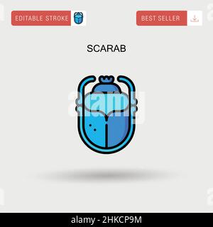 Einfaches Vektorsymbol „Scarab“. Stock Vektor