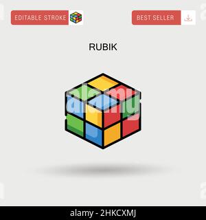 Rubik einfaches Vektorsymbol. Stock Vektor