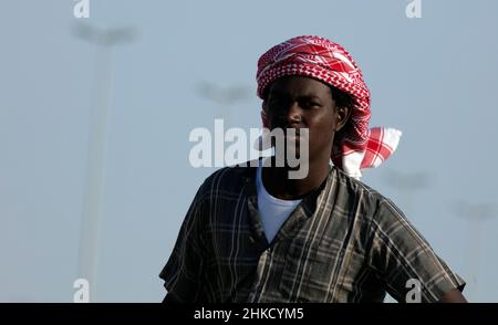 Arabisches Kamelrennen in Shahaniya, KATAR Stockfoto