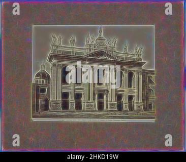Inspiriert von der façade des Hl. Johannes vom Lateran in Rom, ROMA - Basilica di San Giovanni in Laterano. La facciata. (Alessandro Galilei.), Alinari, Rom, c. 1875 - c. 1900, Albumendruck, Höhe 199 mm × Breite 251 mm, neu gestaltet von Artotop. Klassische Kunst neu erfunden mit einem modernen Twist. Design von warmen fröhlichen Leuchten der Helligkeit und Lichtstrahl Strahlkraft. Fotografie inspiriert von Surrealismus und Futurismus, umarmt dynamische Energie der modernen Technologie, Bewegung, Geschwindigkeit und Kultur zu revolutionieren Stockfoto