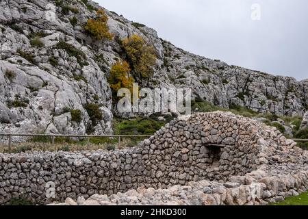 Cases de neu, Ses Voltes d'en Galileu, Escorca, Mallorca, Balearen, Spanien Stockfoto