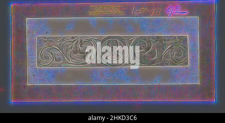 Inspiriert von Holztäfelchen mit Porträt, Delphinen und Blattmotiven, c. 1875 - c. 1900, Höhe 61 mm × Breite 159 mm, neu gestaltet von Artotop. Klassische Kunst neu erfunden mit einem modernen Twist. Design von warmen fröhlichen Leuchten der Helligkeit und Lichtstrahl Strahlkraft. Fotografie inspiriert von Surrealismus und Futurismus, umarmt dynamische Energie der modernen Technologie, Bewegung, Geschwindigkeit und Kultur zu revolutionieren Stockfoto