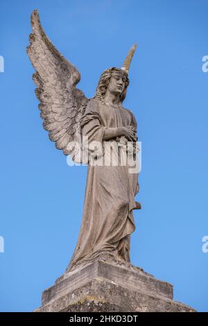 Engel des Hauptportals, Friedhof Llucmajor, Mallorca, Balearen, Spanien Stockfoto