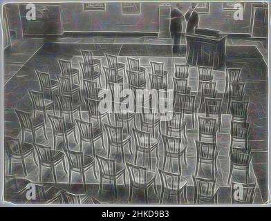 Inspiriert von Karl With und Konrad Adenauer vor einem leeren Raum mit Stühlen, möglicherweise Museum für Kunstgewerbe in Köln, Hannes Flach, Köln, 1925 - 1933, Barytapapier, Silbergelatine Print, Höhe 179 mm × Breite 234 mm, neu gestaltet von Artotop. Klassische Kunst neu erfunden mit einem modernen Twist. Design von warmen fröhlichen Leuchten der Helligkeit und Lichtstrahl Strahlkraft. Fotografie inspiriert von Surrealismus und Futurismus, umarmt dynamische Energie der modernen Technologie, Bewegung, Geschwindigkeit und Kultur zu revolutionieren Stockfoto