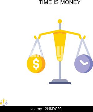 Zeit ist Geld einfaches Vektorsymbol. Illustration Symbol Design-Vorlage für Web mobile UI-Element. Stock Vektor
