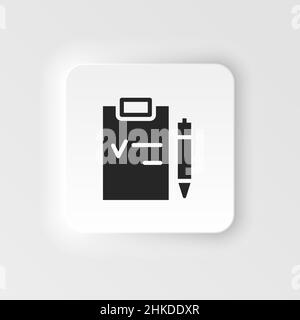 Massenproduktion, Clipboard neumorphic Stil Vektor-Symbol. Einfache Elementdarstellung aus UI-Konzept. Massenproduktion, Clipboard neumorpic style Stock Vektor