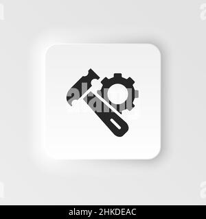 Massenproduktion, Vektor-Ikone im Hammerneumorphiestil. Einfache Elementdarstellung aus UI-Konzept. Massenproduktion, Hammer neumorphischen Stil Vektor Stock Vektor