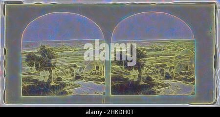 Inspiriert vom Blick auf Jerusalem vom Ölberg, im Vordergrund ein Olivenbaum, im Hintergrund die Stadt., Francis Frith, Großbritannien, 1856 - 1860, Papier, Albumendruck, Höhe 69 mm, Breite 69 mmhöhe 69 mm, Breite 69 mmhöhe 82 mm × Breite 171 mm, neu gestaltet von Artotop. Klassische Kunst neu erfunden mit einem modernen Twist. Design von warmen fröhlichen Leuchten der Helligkeit und Lichtstrahl Strahlkraft. Fotografie inspiriert von Surrealismus und Futurismus, umarmt dynamische Energie der modernen Technologie, Bewegung, Geschwindigkeit und Kultur zu revolutionieren Stockfoto