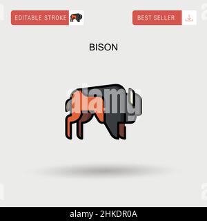 Bison Simple Vektor-Symbol. Stock Vektor