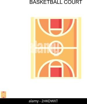 Basketball Court einfaches Vektor-Symbol. Illustration Symbol Design-Vorlage für Web mobile UI-Element. Stock Vektor