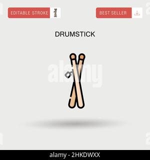 Drumstick einfaches Vektor-Symbol. Stock Vektor