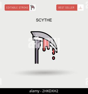 Scythe Simple Vektor-Symbol. Stock Vektor