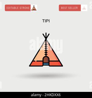 Einfaches Tipi-Vektorsymbol. Stock Vektor