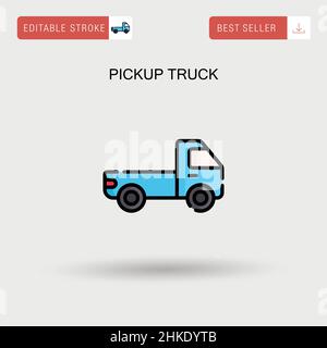 Pickup-LKW einfaches Vektor-Symbol. Stock Vektor