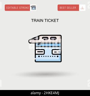 Zugticket einfaches Vektor-Symbol. Stock Vektor