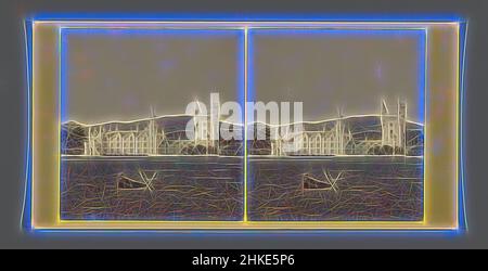 Inspiriert von Blick auf Balmoral Castle in der Nähe von Aberdeen, Balmoral Castle-South Front, George Washington Wilson, Aberdeenshire, c.. 1850 - c. 1880, Albumendruck, Höhe 85 mm × Breite 170 mm, neu gestaltet von Artotop. Klassische Kunst neu erfunden mit einem modernen Twist. Design von warmen fröhlichen Leuchten der Helligkeit und Lichtstrahl Strahlkraft. Fotografie inspiriert von Surrealismus und Futurismus, umarmt dynamische Energie der modernen Technologie, Bewegung, Geschwindigkeit und Kultur zu revolutionieren Stockfoto