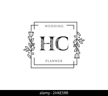 HC-Logo für Frauen. Verwendbar für Natur, Salon, Spa, Kosmetik und Beauty Logos. Flaches Vektor-Logo-Design-Template-Element. Stock Vektor