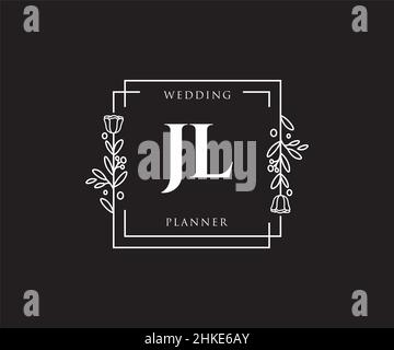 JL feminines Logo. Verwendbar für Natur, Salon, Spa, Kosmetik und Beauty Logos. Flaches Vektor-Logo-Design-Template-Element. Stock Vektor