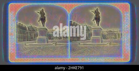 Inspiriert von der Reiterstatue von König Ludwig XIV. Von Frankreich im Innenhof des Schlosses von Versailles, Cour Royale et Statue de Louis XIV, Imperial Residences, Ernest Eléonor Pierre Lamy, Versailles, c. 1860 - c. 1880, Albumendruck, Höhe 85 mm × Breite 170 mm, neu gestaltet von Artotop. Klassische Kunst neu erfunden mit einem modernen Twist. Design von warmen fröhlichen Leuchten der Helligkeit und Lichtstrahl Strahlkraft. Fotografie inspiriert von Surrealismus und Futurismus, umarmt dynamische Energie der modernen Technologie, Bewegung, Geschwindigkeit und Kultur zu revolutionieren Stockfoto