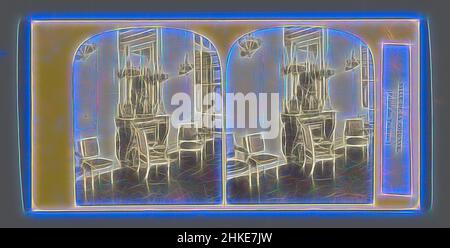 Inspiriert vom Inneren des Salle de la Colonne im Palais des Tuileries in Paris, Salle de la Colonne (Palais des Tuileries), Tuilerieënpaleis, c. 1860 - vor dem 23. Mai 1871, Albumendruck, Höhe 85 mm × Breite 170 mm, neu gestaltet von Artotop. Klassische Kunst neu erfunden mit einem modernen Twist. Design von warmen fröhlichen Leuchten der Helligkeit und Lichtstrahl Strahlkraft. Fotografie inspiriert von Surrealismus und Futurismus, umarmt dynamische Energie der modernen Technologie, Bewegung, Geschwindigkeit und Kultur zu revolutionieren Stockfoto