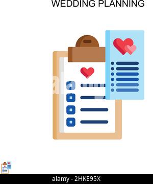 Hochzeitsplanung einfaches Vektor-Symbol. Illustration Symbol Design-Vorlage für Web mobile UI-Element. Stock Vektor