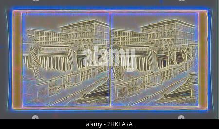 Inspiriert von Blick auf den Apostolischen Palast in Vatikanstadt, Palais du Vatican (Rom), Vaticaanstad, c. 1850 - c. 1880, Albumendruck, Höhe 88 mm × Breite 173 mm, neu gestaltet von Artotop. Klassische Kunst neu erfunden mit einem modernen Twist. Design von warmen fröhlichen Leuchten der Helligkeit und Lichtstrahl Strahlkraft. Fotografie inspiriert von Surrealismus und Futurismus, umarmt dynamische Energie der modernen Technologie, Bewegung, Geschwindigkeit und Kultur zu revolutionieren Stockfoto