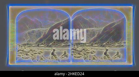 Inspiriert vom Blick auf das Mer-de-Glace mit der Aiguille du Dru im Hintergrund, Glacier des Bois et Aiguilles du Dru Chamounix. Savoie, William England, Haute-Savoie, c. 1850 - c. 1880, Albumendruck, Höhe 85 mm × Breite 170 mm, neu gestaltet von Artotop. Klassische Kunst neu erfunden mit einem modernen Twist. Design von warmen fröhlichen Leuchten der Helligkeit und Lichtstrahl Strahlkraft. Fotografie inspiriert von Surrealismus und Futurismus, umarmt dynamische Energie der modernen Technologie, Bewegung, Geschwindigkeit und Kultur zu revolutionieren Stockfoto