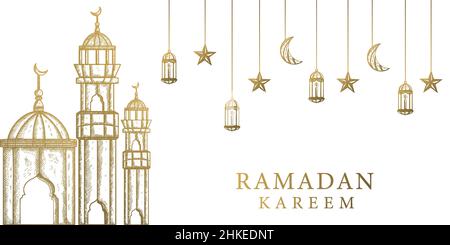 Handgezeichnetes banner für ramadan Kareem Illustration Stock Vektor
