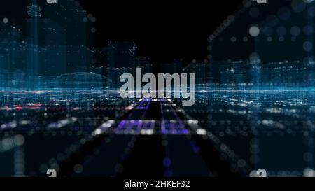 Futuristische Smart Digital City. Smart City Und Technology Business Concept Stockfoto